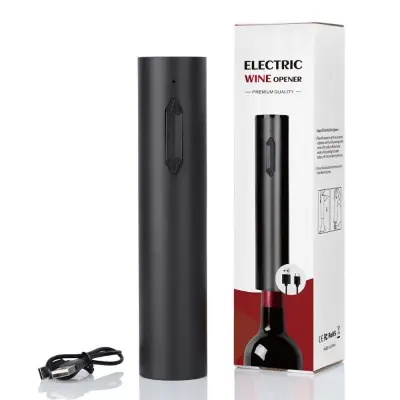 Električni otvarač za vino: Otvaranje čepova bez napora s praktičnošću USB punjenja Crna