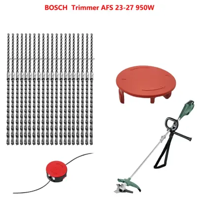 Set niti za trimer za travu - 20 kom. niti za trimer + 1 kom. poklopac kompatibilan s Bosch AFS 23-27 Crvena