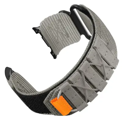 Siva tkana najlonska omča narukvica kompatibilna sa Samsung Watch 8/8 Classic Siva