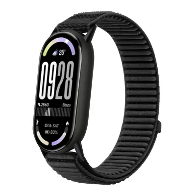 Najlonska narukvica s uzorkom planine kompatibilna sa serijom Xiaomi Mi Band 10/9/8 Crna