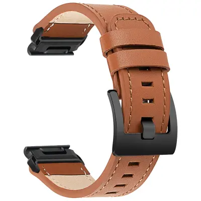 Narukvica za sat od prave kože kompatibilna s Garmin Fenix 8/Fenix 7X/Fenix 3 - Retro stil Smeđa