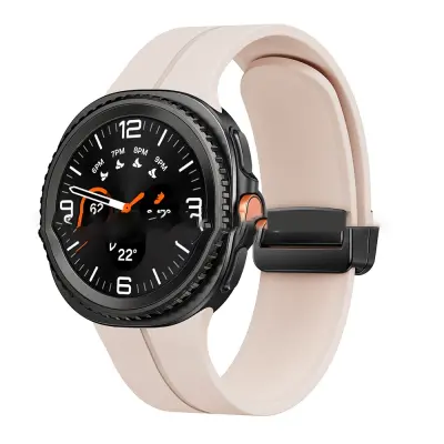Magnetski sklopivi silikonski remen za kompatibilni Samsung Galaxy Watch 8 Classic & Watch 8 Roza