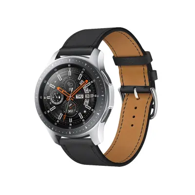 Zamjenska narukvica od PU kože kompatibilna s Huawei GT4/GT5/Pro i Samsung Watch4 - 20/22 mm Crna