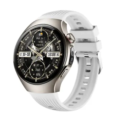 Silikonska narukvica kompatibilna s Huawei WATCH 5 46mm, sportska zamjenska narukvica Bijela