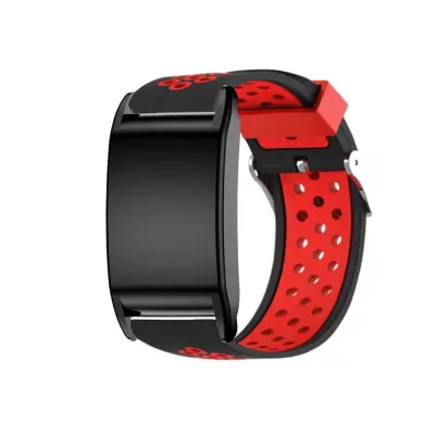 Crna i crvena silikonska zamjenska narukvica kompatibilna s WHOOP 5.0/4.0 Fitness Trackerom Crna i crvena