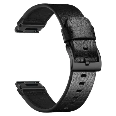 Vrhunska kožna narukvica za sat kompatibilna s Garmin Fenix 8/Fenix 7X/Fenix 3 - Stilski i udobna Crna