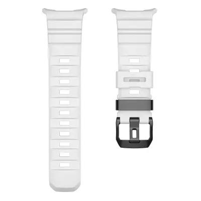 Vanjski silikonski remen za sat kompatibilan sa Samsung Galaxy Watch Ultra 47mm, crna kopča, sportski stil Bijela