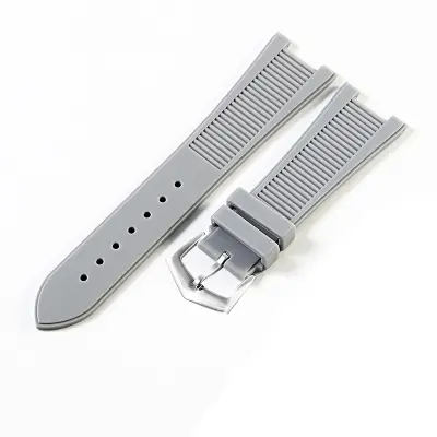 Silikonski remen za sat kompatibilan s PP Patek Philippe Nautilus 5711 5712G - širina 25 mm Siva