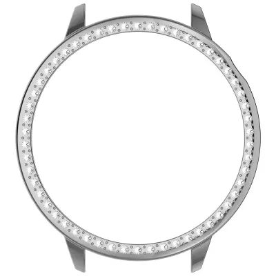 Srebrna galvanizirana futrola s jednim redom dijamanata i šupljim dizajnom, kompatibilna s Oneplus Watch3 43mm Srebrna galvanizirana