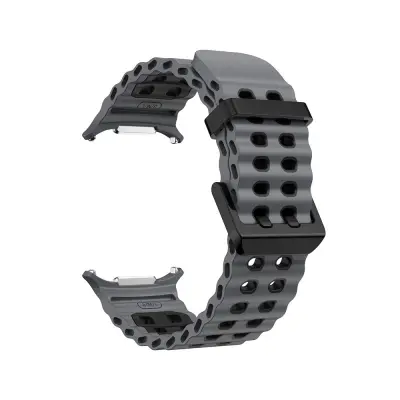 Silikonska sportska narukvica kompatibilna sa Samsung Watch Ultra - stil Ocean Band Crna