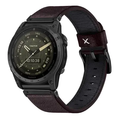 Vrhunska kožna narukvica za sat kompatibilna s Garmin Fenix 8/Fenix 7X/Fenix 3 - Stilski i udobna Smeđa