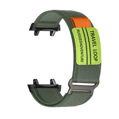 Zelena pletena najlonska narukvica kompatibilna s Amazfit T-Rex 3 s metalnom kopčom Zelena