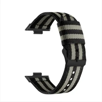 Stilski najlonski remen za Huawei Fit 3/4/4 Pro Crno+Sivo
