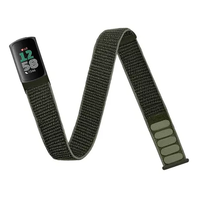 Fitbit Charge 5/6 Kompatibilna Najlonska Narukvica u Vojno Zelenoj Boji s Vodootpornim i Prozračnim Dizajnom Vojno zelena