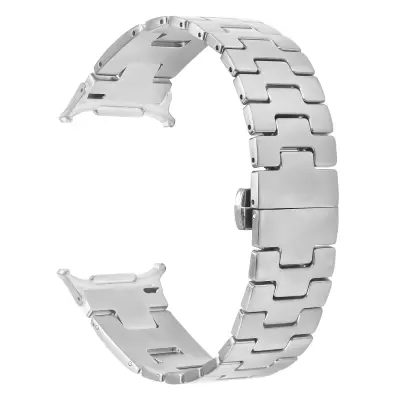 Kompatibilna narukvica za Samsung Galaxy Watch 8 od nehrđajućeg čelika s leptir kopčom Srebrna
