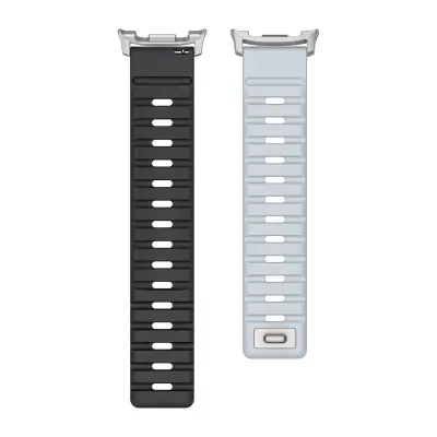 Silikonska magnetska narukvica za sat kompatibilna sa Samsung Galaxy Watch8, kopča od nehrđajućeg čelika 316, udobna i podesiva Siva+Crna