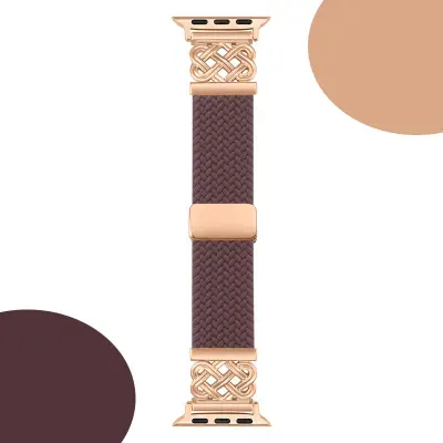 Stilski pleteni najlonski magnetski remen za Apple Watch S9 Ljubičasta
