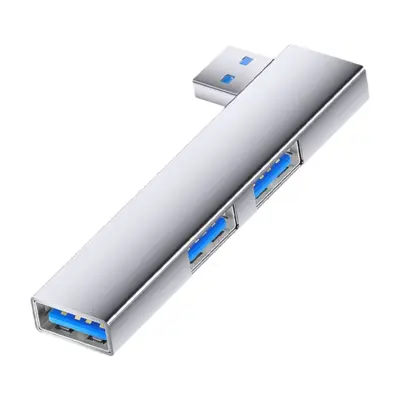 Višenamjenski proširivač: USB na dvostruki USB 2.0 + USB 3.0 adapter - aluminijska legura Srebrna