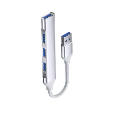 Type-C 4-portni pametni proširivač: USB 2.0 Hub za miš, U disk, tvrdi disk, pisač Srebrna