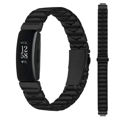 Batman narukvica od nehrđajućeg čelika kompatibilna s Fitbit Inspire 1/HR/Inspire 2 - Crna Crna