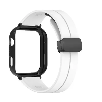 Bijela silikonska zamjenska narukvica kompatibilna s Huawei Band FIT 4 sa sklopivom magnetskom kopčom Bijela