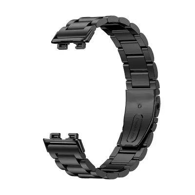 Metalni remen kompatibilan s Huawei Band 10 - Zamjenska narukvica od nehrđajućeg čelika Crna