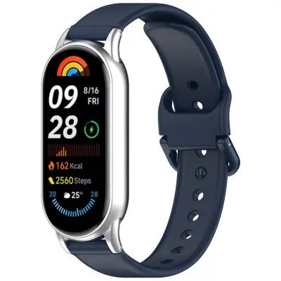 Silikonski zamjenski remen kompatibilan sa Xiaomi Mi Band 8/9 s kopčom Plava