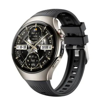 Silikonska narukvica kompatibilna s Huawei WATCH 5 46mm, sportska zamjenska narukvica Crna