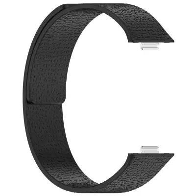 Mekani magnetski remen s teksturom ličija kompatibilan s Huawei Fit 4, Fit 4 Pro, Fit 3 Crna