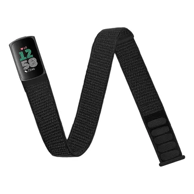 Udobna najlonska narukvica za Fitbit Charge 5/6 Crna