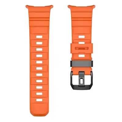Vanjski silikonski remen za sat kompatibilan sa Samsung Galaxy Watch Ultra 47mm, crna kopča, sportski stil Narančasta