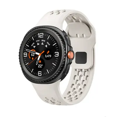 Sportska silikonska narukvica kompatibilna sa Samsung Galaxy Watch 8 / Watch 8 Classic - Perforirani dizajn Bijela