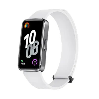 Magnetski silikonski remen kompatibilan s Huawei Band 8/9/10/Huawei Band 10 - Siguran i podesiv Bijela