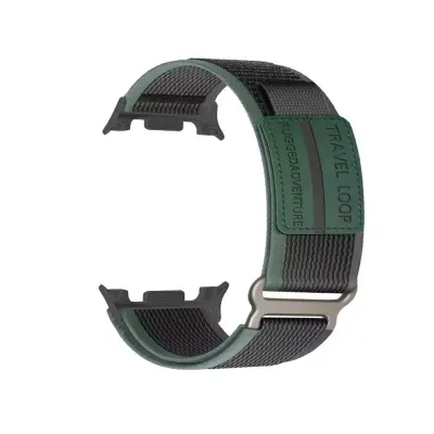 Zelena i crna tkana najlonska narukvica kompatibilna sa Samsung Watch 8 Zelena i crna