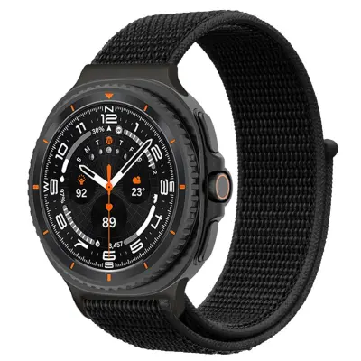Najlonska narukvica na čičak kompatibilna sa Samsung Watch 8/8 Classic Crna