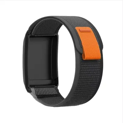 Najlonska tkana narukvica s kopčom na čičak, kompatibilna s Whoop fitness trackerom Crna+Siva