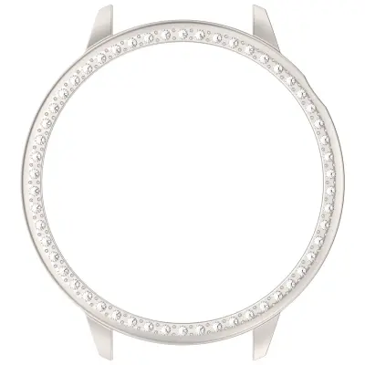 Srebrna futrola s rhinestone bezelom kompatibilna s Oneplus Watch 3 43mm - Zaštitna PC futrola Srebrna