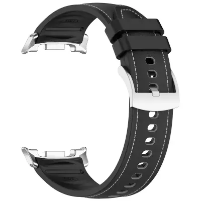 Remen od silikonske kože kompatibilan sa Samsung Galaxy Watch8 - Elegantni zamjenski remen Crna