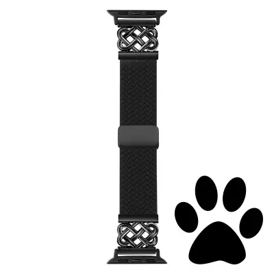 Stilski pleteni najlonski magnetski remen za Apple Watch S9 Crna