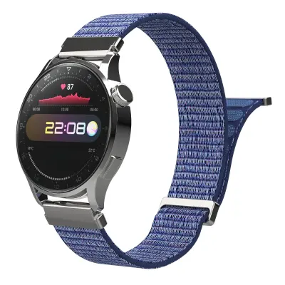 22mm najlonska narukvica za sat s metalnom kopčom kompatibilna s Huawei Watch GT5/GT3 Plava