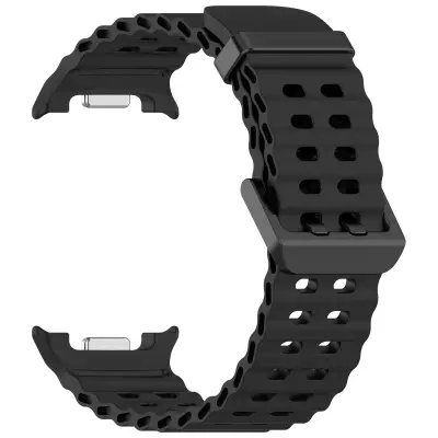 Ocean Band kompatibilan sa Samsung Watch 8 & Watch 8 Classic - Silikonski remen Crna