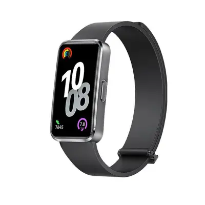 Magnetski silikonski remen kompatibilan s Huawei Band 8/9/10/Huawei Band 10 - Siguran i podesiv Crna