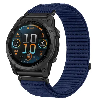Najlonski remen za sat kompatibilan s Garmin Fenix 8/Fenix 7X/Epix Pro/Tactix 8 - Lagan i prozračan Tamno plava