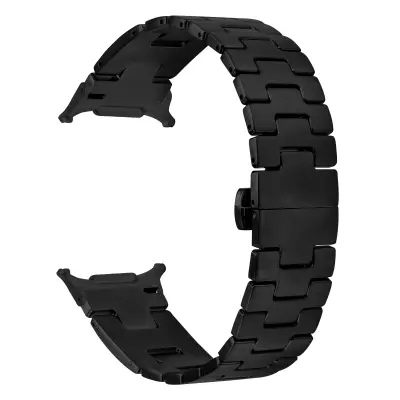 Kompatibilna narukvica za Samsung Galaxy Watch 8 od nehrđajućeg čelika s leptir kopčom Crna