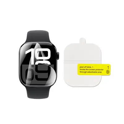 Zakrivljeni HD hidrogel zaštitnik zaslona kompatibilan s Apple Watch 45 mm (Series 7/8/9) - Pozicioniranje polu-adsorpcije (3-paket) Providna