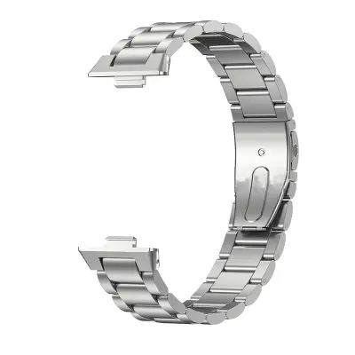 Kompatibilno s Huawei FIT 3/4 narukvicom za sat od nehrđajućeg čelika s trostrukim perlama - sučelje od 22 mm Srebrna