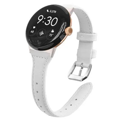 Remen od prave kože za Google Pixel Watch 3 45mm - Bijeli Bijela