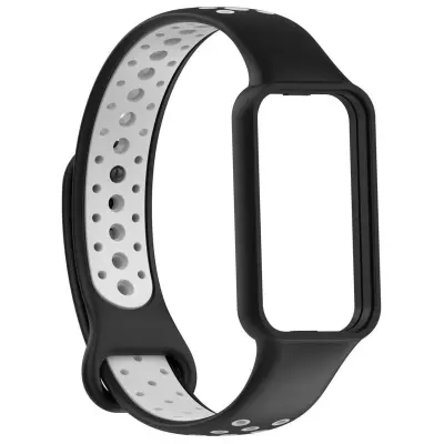 Crna i siva zamjenska narukvica kompatibilna s Redmi Band 2 - Mekana TPU narukvica Crna+Siva