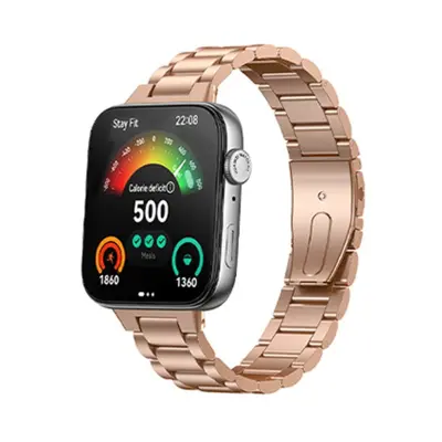 Kompatibilno s Huawei FIT 3/4 narukvicom za sat od nehrđajućeg čelika s trostrukim perlama - sučelje od 22 mm Ružičasto zlato
