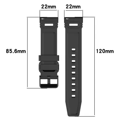 Silikonski remen za sat 22 mm - Kompatibilan s Redmi Watch 5 i Huawei Watch GT5\/GT4 Crna